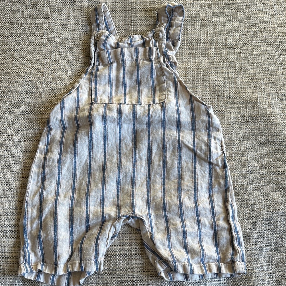 Zara Striped Blue and White Kids Overalls